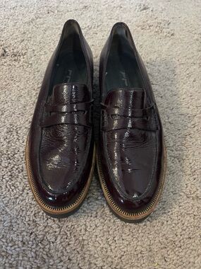 Paul Green Maroon Patent Leather Penny Loafers